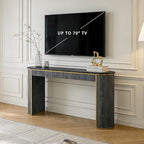 OKD Modern Fluted Console Table, 63" Long Narrow Entryway & Sofa Tables for Hallway, Tall Accent Table Behind Couch for Foyer Living Room, Dark Alder - color: Dark Alder