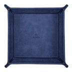 SITHON Valet Tray Desktop Storage Organizer – Premium PU Leather Catchall Bedside Vanity Tray Nightstand Caddy Holder for Keys, Phone, Wallet, Valentine's Day Gift, Dark Blue - color: Dark Blue