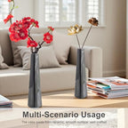 7 Inch Black Ceramic Tapered Tabletop Vase Modern Minimalist Vase for Home Office Decor