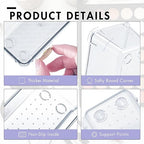 HOUSE DAY Desk Drawer Organizer Bins 4 PCS, 9*3*2" Clear Drawer Organizers with Silicone Pads, Vanity Organizers and Storage, Non Slip Plastic Drawer Organizer for Makeup, Bathroom, Kitchen, Office - size: 4 Pack -9x3x2''
