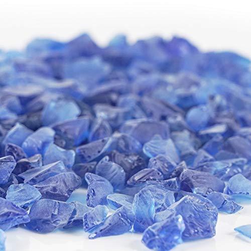 CYS EXCEL Frosted Cobalt Blue Sea Glass (4 LBS, Approx. 6 Cups) | Multiple Color Choices Crushed Glass Vase Filler | Aquarium Nautical Decor for Art Crafts - color: Frosted Cobalt Blue, size: 4 LBS