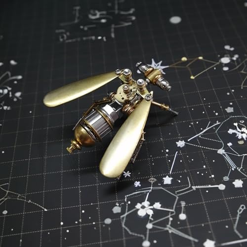 3D Steampunk Metal Fruit Fly Model Kit – DIY Mechanical Brass Insect Puzzle for Adults, Retro Collectible Assembly Craft, Unique Home Office Decoration Gift (Fruit Fly) - style: Fruit Fly