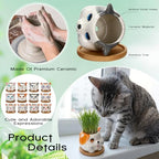 Cindeer 18 Pcs 2.5 Inch Cat Ceramic Succulent Planter Pots – Cute Cat Small Pots with Drainage Hole and Bamboo Tray for Succulents, Cactus, Home Garden Office Desk Decoration Gift Ideas - style: Cat