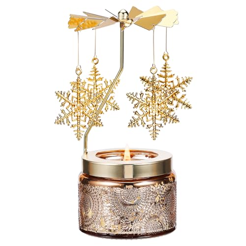 Snowflake Gifts for Women, Birthday Gifts for Mom Daughter Sister Wife, Unique Gift for Friend Women, Rotatable Scented Candles Gift for Christmas Anniversary (Snowflake) - size: Snowflake
