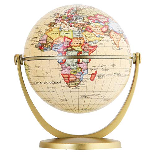 Annova Mini Antique Globe 4-inch / 10 cm - Swivels in All Directions Educational, Decorative, Unique, Small World, Desktop, Vintage (Mini Globe 4") - color: Brown Mini 4 inch