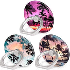 Bonoma Cell Phone Ring Holder Stand, 3 Pack Sunset Beach Palm Tree 360 Rotation Universal Smartphone Ring Grip Stand Compatible with Smartphones and Tablets - color: Sunset Beach Palm Tree