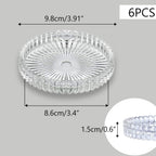 6Pcs Clear Glass Pillar Candle Holder Plates,3.5'' Round Glass Candle Plate,Candle Tray Plates for Dinning Wedding Party Table Centerpiece