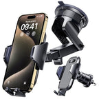 VANMASS Car Phone Holder [Upgraded Strongest Suction & Clip] Cell Phone Mount for Dashboard Windshield Vent Wall,Truck Cradle Stand for iPhone 17 Pro Max 16 15 14 13 12 11 SE Samsung S26 Android,Black - color: Black