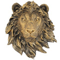Veemoon Lightweight Lion Head Wall Decor Lion Head Wall Mount Sculpture Resin Hanging Animal Stuate Bronze Animal Plaque Home Ornament Fake Beast Decorations for Farmhouse Plaque(20 * 23 * 9.5cm)