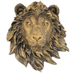 Veemoon Lightweight Lion Head Wall Decor Lion Head Wall Mount Sculpture Resin Hanging Animal Stuate Bronze Animal Plaque Home Ornament Fake Beast Decorations for Farmhouse Plaque(20 * 23 * 9.5cm)