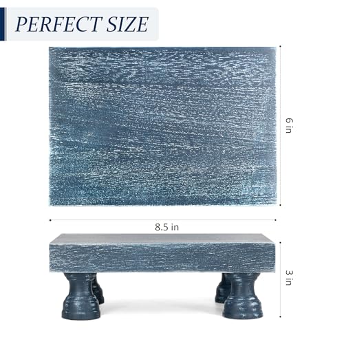 EOSAHR Decorative Display Risers for Home Decor - Wood Pedestal Stand for Kitchen Decor and Countertop Organizer - Ideal for Apartment Essentials (Blue) - color: D-Blue