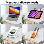 Laptop Stand for Desk, Adjustable Laptop Riser Foldable Portable Laptop Holder, Ventilated Cooling Notebook Stand for 10-15.6” Laptop,Tablet-White - color: White
