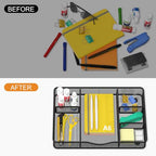 VyGrow Desk Drawer Organizer Tray, Metal Mesh Drawer Organizer for Office & Home, 6 Adjustable Compartments, Black, 2 Pack - 12.87x8.73x1.96 inch - color: 2PCS Medium
