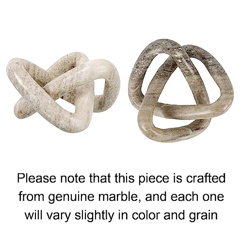 Creative Co-Op Modern Decorative Marble Link Knot, Beige - color: Beige