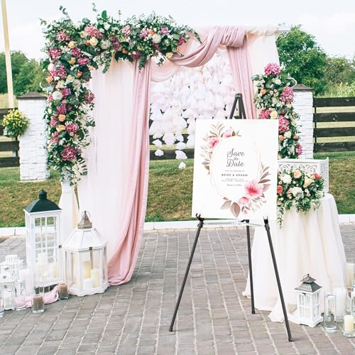Easel Stand for Sign,63" Portable Metal Easel Stand for Wedding Sign,Adjustable Folding Art Easel for Display with Portable Bags(Black,4 Pack) - style: 4 pack