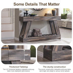 60" Farmhouse Entryway Table with Drawer, Entry Table with Storage, Sofa Table for Living Room, Behind Couch, Sofa(Dark Rustic Oak) - color: Dark Rustic Oak