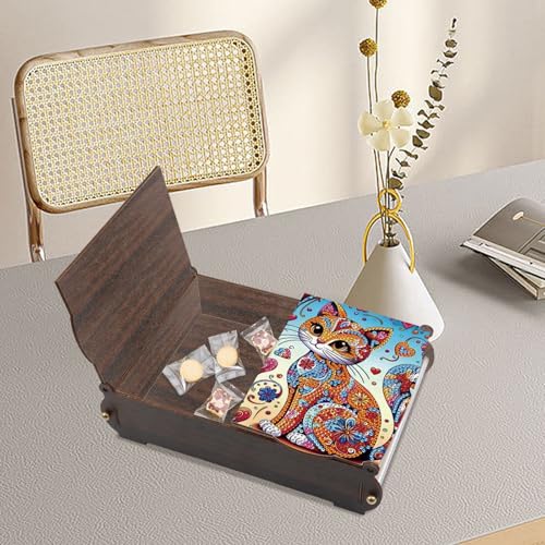 Tontut Diamond Painting kit Storage Box, cat DIY Multifunctional Craft Storage Box, Suitable for Home Office Holiday Gifts - color: Gorgeous kitty