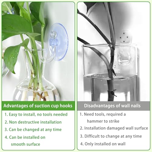 Bunmery 4 pcs Window Propagation Stations, Easy to Install Plant Propagation Bulbs with Suckion Cups, No Nails Wall Hanging Planter Propagation Station, Glass Plant Terrarium Vase - color: Clear Bulb, size: 4 PCS