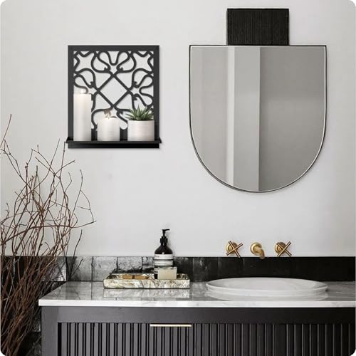 Candle Wall Sconce, Retro Wall Decor, Black Minimalism Wall Art for Living Room Bedroom Bathroom (2 Pack 11.8 x 13 in) - color: Black- Totem