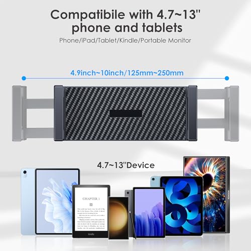 CreaDream Tablet Stand, Heavy Aluminum Tablet Holder for Desk with Adjustable 360° Swivel Bracket, Compatible with iPad Pro/Air/Mini, Galaxy Tab, Surface Pro, Kindle Fire 4.7''-13", Black - size: Short - One Arm