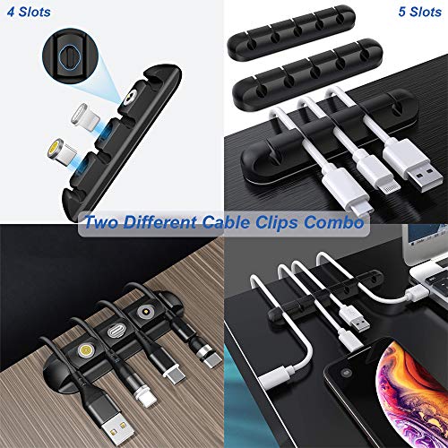 OCYCLONE Cell Phone Stand + 2 PCS Cable Organizer, Angle Height Adjustable iPhone Stand for Desk, Foldable Cell Phone Holder Tablet Stand Compatible with 4.7"-13" Phone Tablet - color: Gray Black