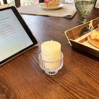 Taper Glass Candlestick Holders Tealight Candle Holders Votive Candle Stick Holder for Table Centerpieces Wedding Decor(6 Pcs, Clear)