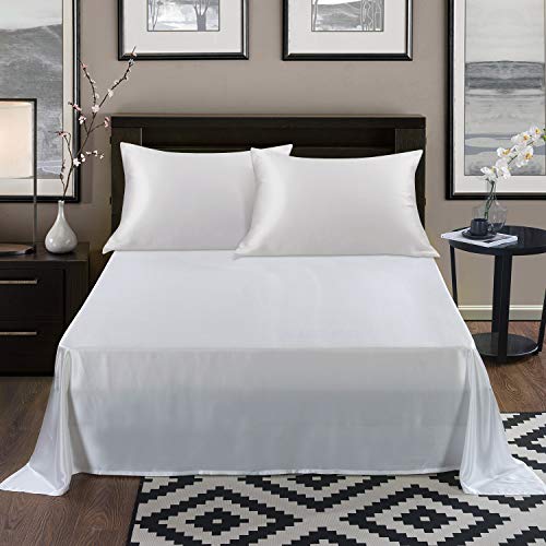 ALASKA BEAR Silk Pillowcase for Hair and Skin, Grade 6A 100% Mulberry Silk Pillow Cases King Size for Bliss Sleep with Random Color Scrunchy Set Better Than Poly Satin, 1pc, Natural Ivory White - color: White Ivory, size: King 20''x36''