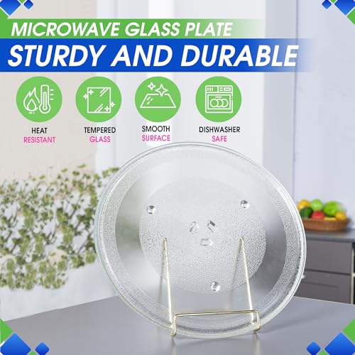 Microwave Plate Replacement for 13.5” W10451786 Whirlpool Microwave Glass Plate - Rotating Oven Microwave Turntable Plate - Spinning Dish Tray Turntables For Better Reheating and Cooking - size: 13.5"