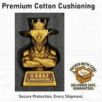 Muscle Goat Trophy – 9" G.O.A.T. with Muscle Resin Award for Fantasy Football, Office Desk, Best Player Trophy