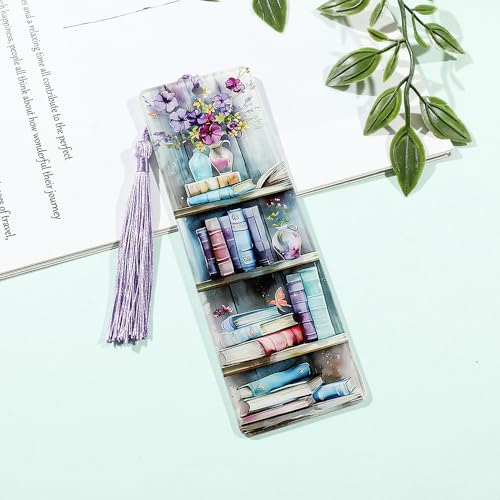 Colorful Art Flower Bookshelf Bookmark - Romantic Artsy Vibe Bookmarks, Perfect Reading Gift for Book Lovers, Bookworms and Friends (2pcs/Set B) - style: 2pcs/set B