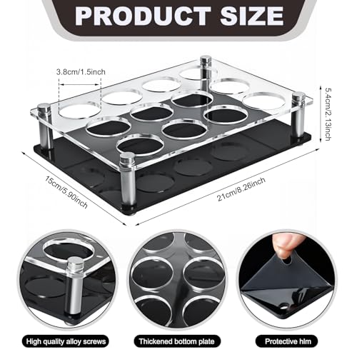 Acrylic Shot Tray 12 Shot Holder Tray Clear Wine Glass Organizer Wine Display Holder Cups Display Accessories for Party, Bar, Club,Hole: 1.5 Inch - style: 1.57inch hole - 3x4 arrangement (12 Holes)