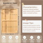 1PCS Bamboo Bathroom Trays - Suitable for The Bathroom,Kitchen,Breakfast Tray and Decorative Tray (11.02 in * 7.48 in(3 Grids)) - size: 11" x 7.5" x 0.6"