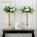 NUPTIO Gold Tall Centerpiece Table: 21.9" Trumpet Vases for Wedding Metal Flower Stand for Party Decorations Set of 6 - size: 6 Pcs