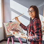 RRFTOK Art Easel Stand for Painting and Sign - Aluminum Adjustable Easels for Painting Canvases Height from 17 to 66 Inch,Carry Bag for Table-Top/Floor Drawing and Displaying.Gift for Women(Red). - style: 66Pink 1-pack