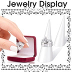 Jetec Clear Acrylic Crystal Ring Holder Acrylic Ring Display Jewelry Holder Wedding Display Cone Support Single Finger Rings Showcase Stand for Jewelry - color: White