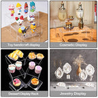 MerryNine Acrylic Risers 8 Pcs, Clear Risers Display Stand, Acrylic Display Risers, Risers for Display for Cupcakes, Figures, Retail, Collectible Figures, Cosmetics, Collectibles Display, Square