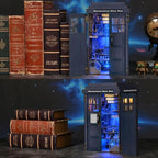 TOYQI Book Nook Kit, DIY Miniature Dollhouse Kit for Adults and Teens, Booknook Tiny House Kit Bookshelf Decoration 3D Wooden Puzzle Bookend - Sci-fi Fantasy Mysterious Box - style: Mysterious Blue Box
