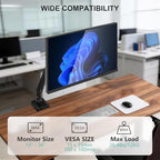 WALI Single Monitor Mount for 13-34 inch Screens, Adjustable Single Monitors Arm, Regular Screen up to 32 inch, 26.4lbs, Computer Monitor Stand for Desk, VESA 75/100mm (GSMP001N), Black - size: 13"-34", style: Single Arm