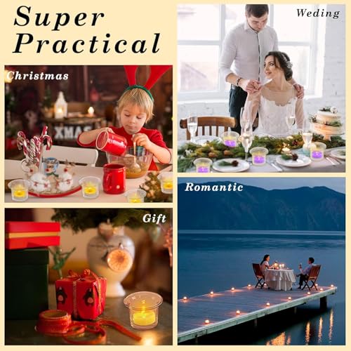 Tealight Candle Holder Set of 12,Glass Votive Candle Holders,Clear Tea Light Holders Bulk for Wedding Holiday Birthday Party Dinner & Home Decor