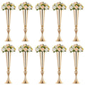 NUPTIO Gold Tall Centerpiece Table: 21.9" Trumpet Vases for Wedding Metal Flower Stand for Party Decorations Set of 10 - size: 10 Pcs
