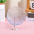 Crystal Stands for Display Adjustable Metal Arms Display Stand Easel Small Plate Stand with Acrylic Clear Round Base Silver Decorative Displays Holder for Coral Geodes Rock Crystals Seashell