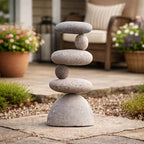 Small Side 2 Side Rock Cairn Sculpture, Garden Decor, Zen Garden, Balanced Pebbles, Stacked Stones, Home Accents, Outdoor, Indoor, Meditation