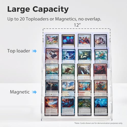 DEEIF 5 Tier Acrylic Trading Card Display Stand, 12" Display Shelf for Magnetic Card Holders, Toploaders, PSA Graded Cards, TCG Sports Card Collection (5Tier, 1Pack) - size: 5Tier, 1Pack