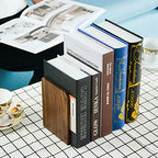 Large Bookend Hold Heavy Books- 7x4x5in 2 Pack Wood Bookends for Heavy Books Heavy Duty Walnut Book Ends for Men Wood Bookends for Office Desk Non-Skid - color: Walnut-s-2pair