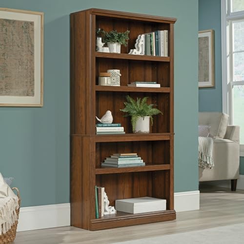 Sauder Miscellaneous Storage 5-Shelf Bookcase/ Book shelf, Washington Cherry finish - color: Washington Cherry Finish