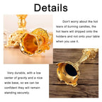 Sziqiqi Gold Candlestick Holders Set of 2 Taper Candle Holders Deluxe Ornate Candle Holders for Shabbat Taper Candles, Candle Centerpiece, Wedding Candles, Christmas Candle 7.4inch - color: Gold