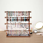 4 Tier Wooden Bracelet Holder, Bangle Watch Necklace Display Storage Antique Bracelet Display Jewelry Holder Stand Display Organizer, Brown 4 Tier Wooden Bracelet Holder - style: 4 Tier Sranding