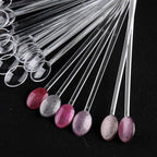 150 Pcs Nail Swatch Sticks with Ring, Clear Spoon Shaped Nail Art Polish Color Display Practice Tips, Acrylic False Nail Sample Sticks Painting Display DIY & Salon Use Beginner Supplies - color: Clear Spoon Shaped
