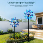 Wind Spinners Outdoor for Yard and Garden, Metal Large Wind Spinner with Stake, Windmill for Yard, Gift for Family Friends(84'' H x 24'' W) - size: 84''H x 24'' W
