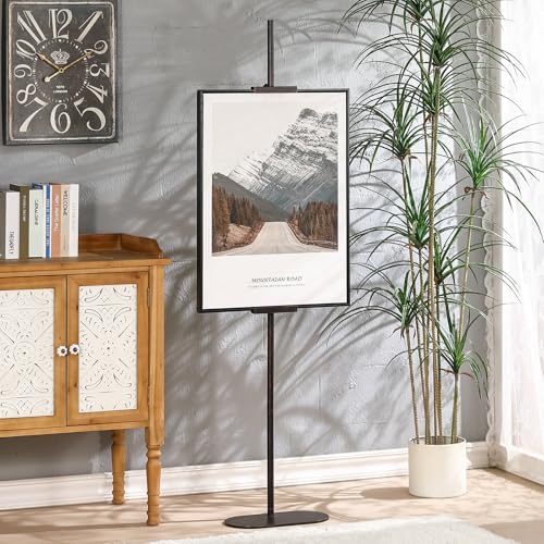 Adjustable Easel Stand for Sign, Art Display Stands for Frames up to 64", Metal Heavy Duty Floor Easels for Painting, Antique Tall Picture Easels with Base for Signs Photos Display